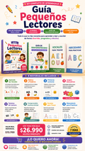 Guia Pequeños Lectores + 6 Bonos + Guia de Grafomotricidad + Vocales Para Trazar + Abecedario Para Practicar